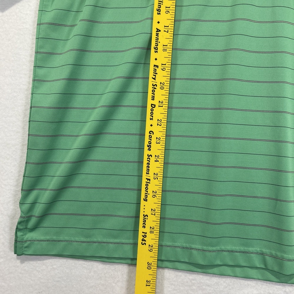 Izod Golf Polo Shirt Mens XXL Neon Green Striped Short Sleeve Regular‎ Fit - Picture 5 of 7
